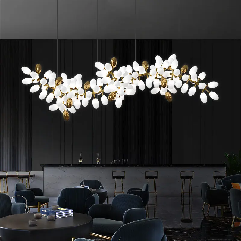 All copper modern light luxury villa living room light, hotel lobby bar front desk engineering custom grape bunch restaurant