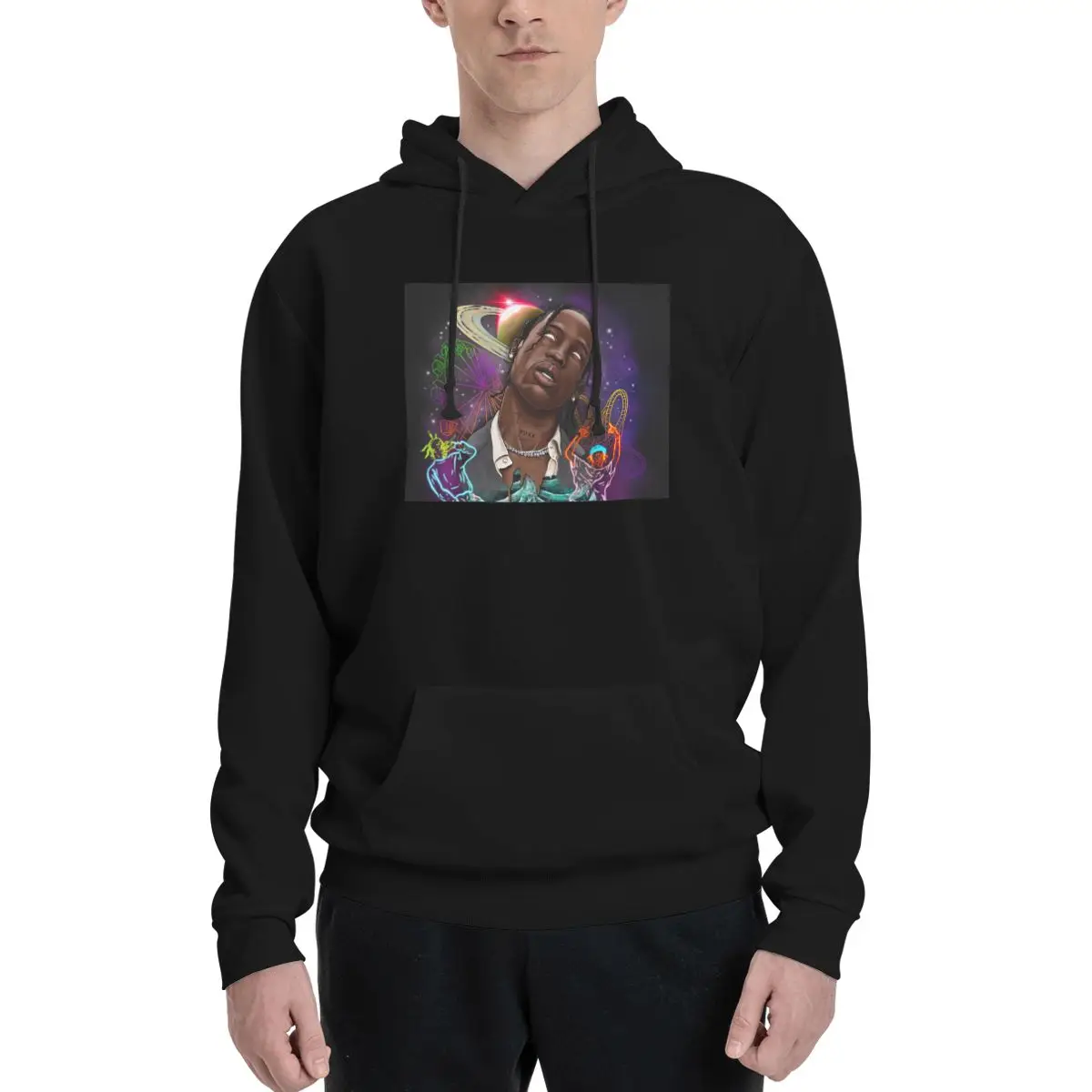 

Travis Music Scott 2 Hoodie For Men Women Pullover Long Sleeve Sweatshirts Drawstring Hooded Shirt with Kanga Pocket