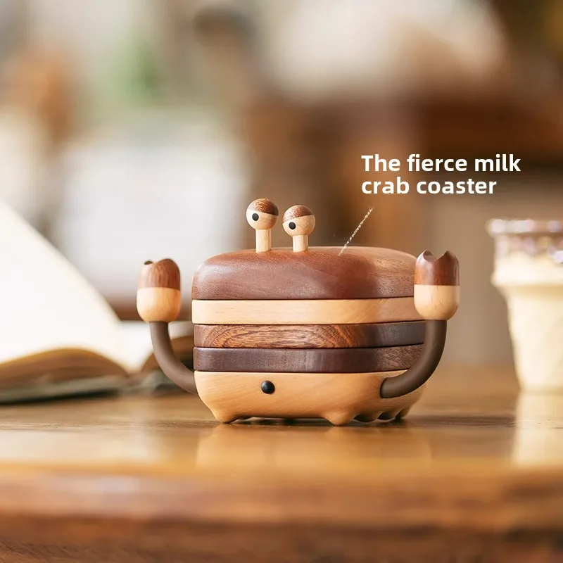 Crab coaster anti-scalding and heat insulation tea ceremony tea tray cute ornament