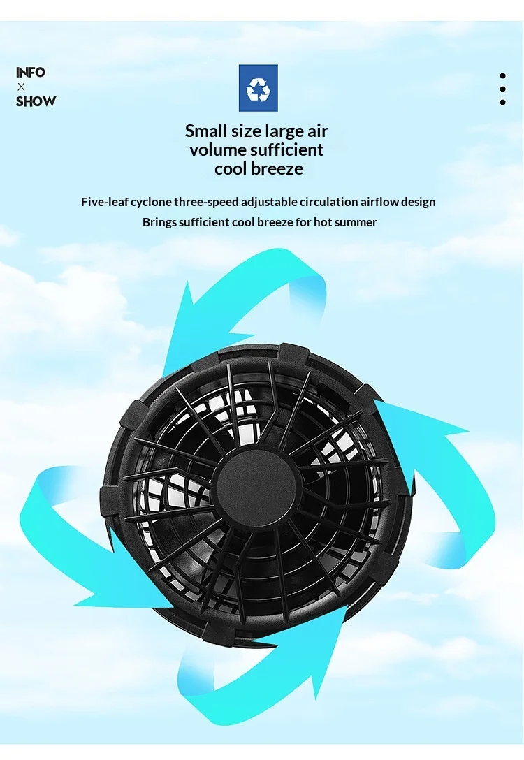 Unisex USB Cooling Vest With Wearable Fan 13 Hours Working Air Conditioned Short Sleeve For Outdoor Work Fishing Heat Relief