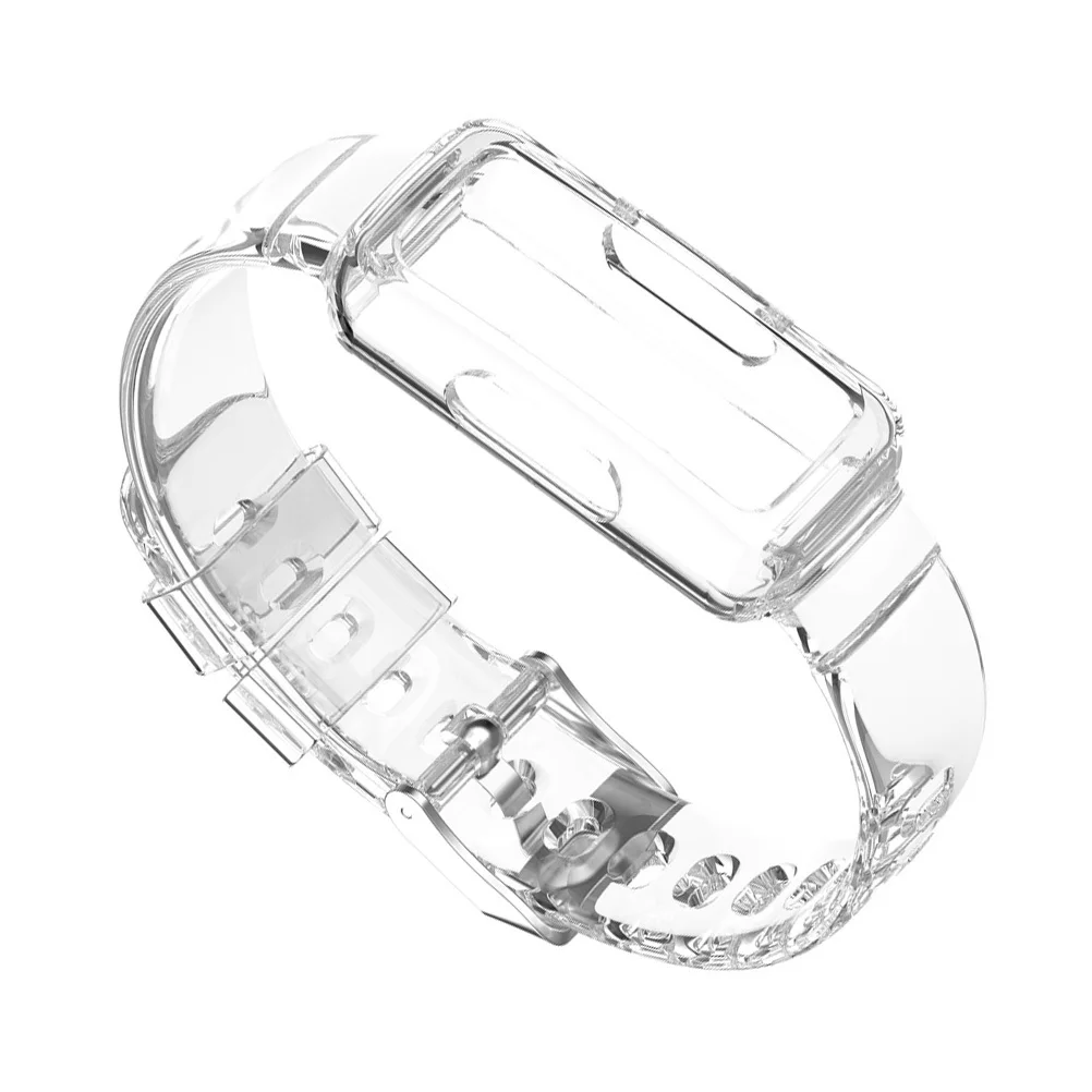 

Transparent Watch Band Comfort Fit Tpu Material Adjustable Length Stylish Look for Party Replaceable Smartwatch