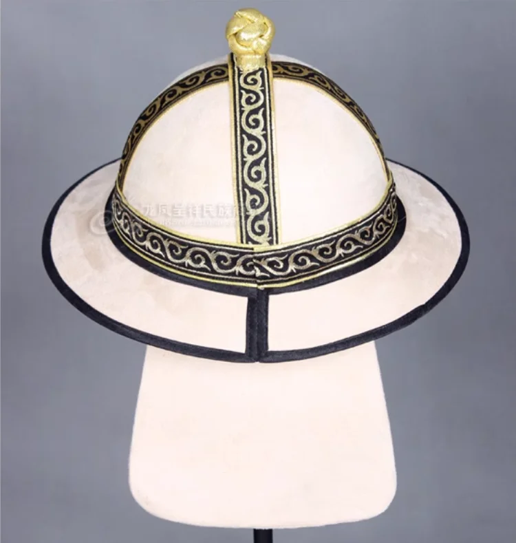

Chinese Mongolian Male Leader Hat Handmade Dance Performance
