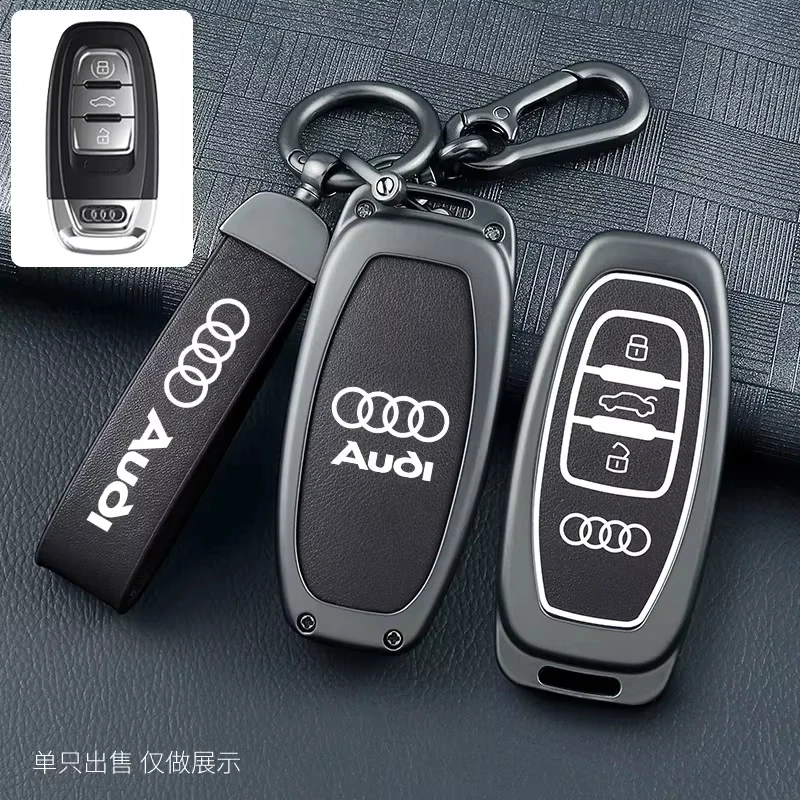 

Zinc Alloy Car Accessories Key Chain Metal Leather Key Housing Key Rings For Audi A1 A3 A4 A5 A6 A7 A8 Q3 Q5 Q7 Q8 TT B4 B5 B6