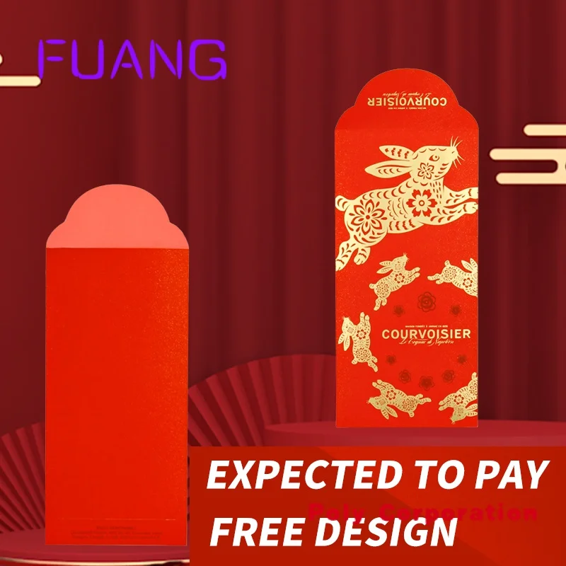 2023 Custom Print Luxe Folie Hotstamping Rode Pakket Envelop Chinees Nieuwjaar Rode Zak Traditionele Hong Bao