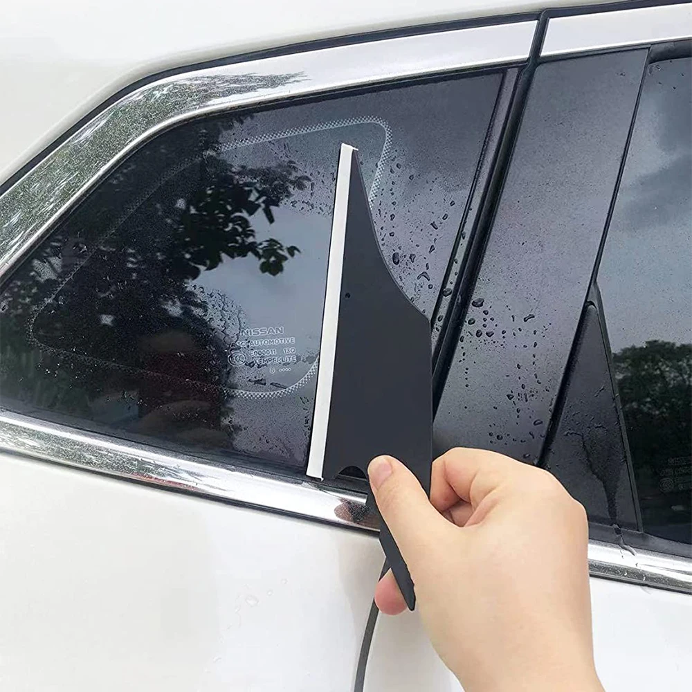 FOSHIO 5pcs Rubber Edge Tint Squeegee Shark Shape Conqueror Scraper Water Remover Wiper Carbon Fiber Film Wrap Car Clean Tools