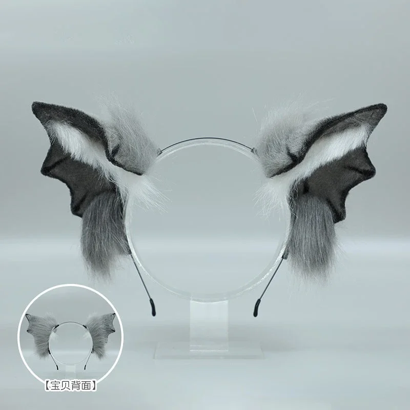 Pinces à cheveux gothiques Halloween chauve-souris oreille bandeau dessin animé en peluche coiffure Kawaii Lolita Cosplay cerceau de cheveux JK fille Anime accessoires