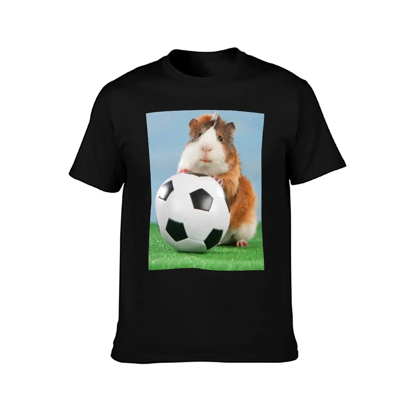 Guinea pig sits on soccer ball T-Shirt Plus Size Everyday Tee Shirt T-Shirt