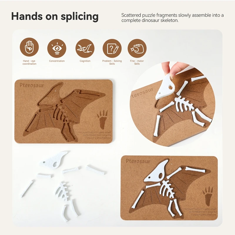 ألعاب مونتيسوري للأطفال والأم ألعاب أحفوري الديناصورات مناسبة للغاية للمستكشفين الصغارين لمحاكاة عظام الديناصورات الأحفورية