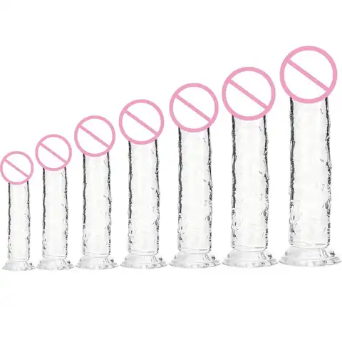 For Adult Sex Masturbator G Spot Realistic Dildo For Women TPE Beginner Clear Dildo With Strong Suction Cup Hands-Free Play