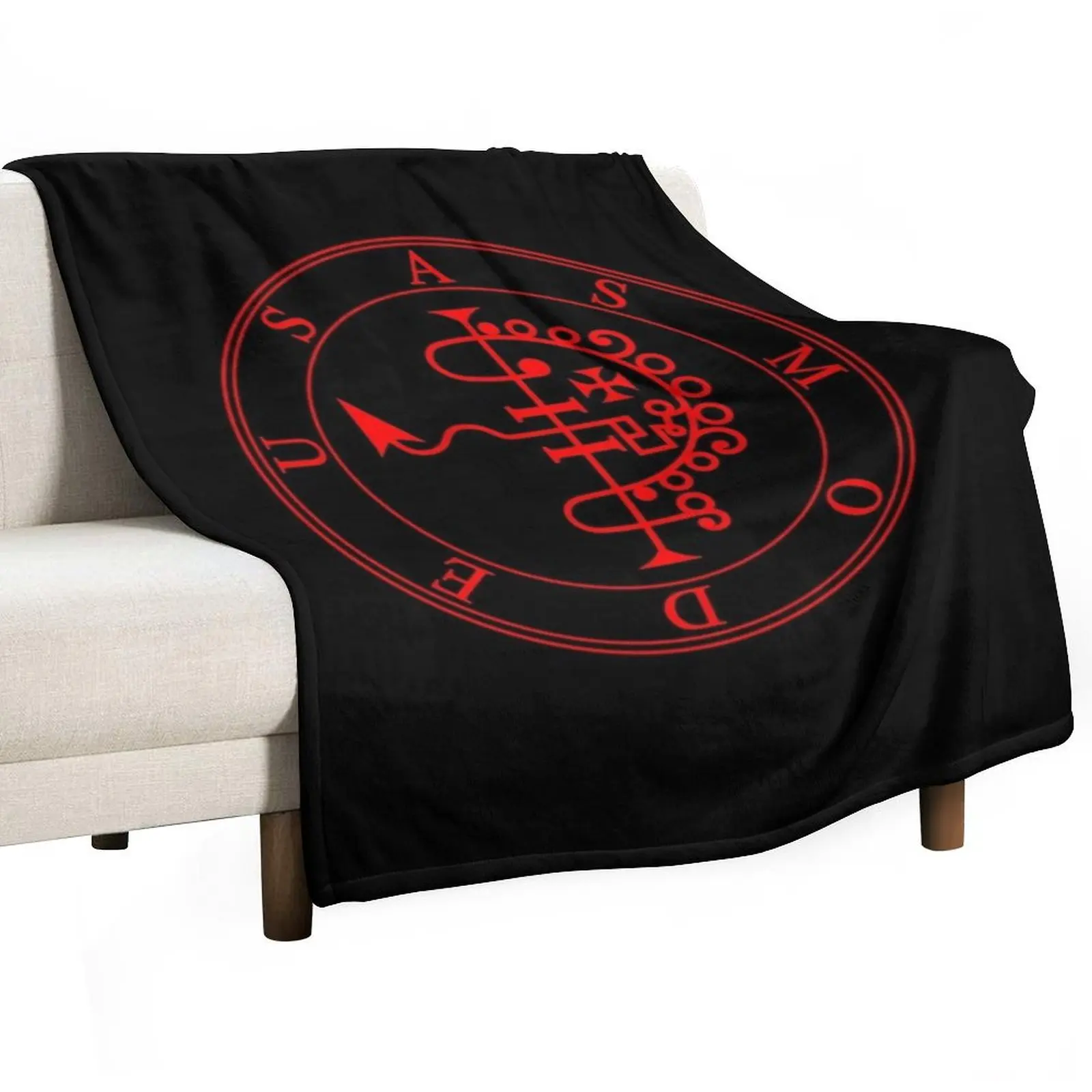 Asmodeus - Goetia (red) Throw Blanket Winter beds Custom Blankets