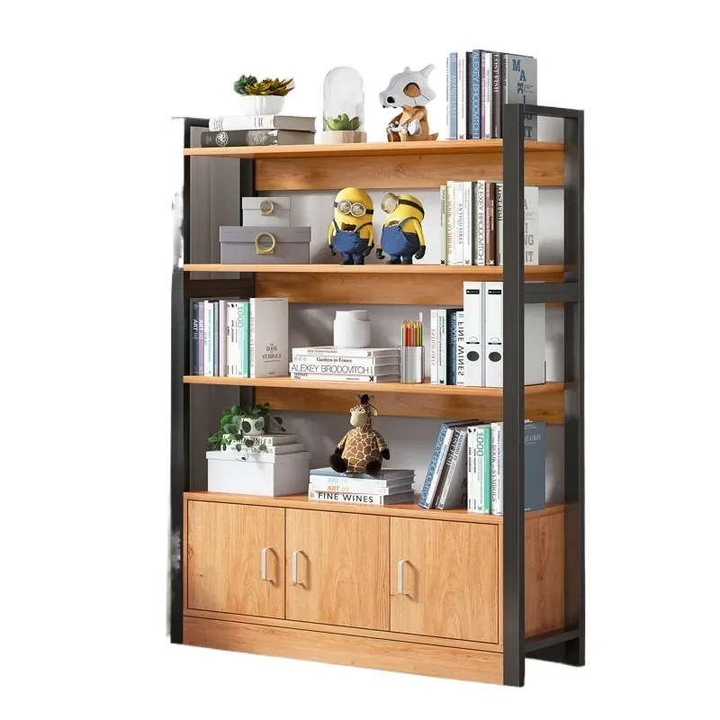 for Bookshelf Floor to Ceiling Multi Layer Bookcase Living Room Simple Wrought Iron Library Storage Display Shelf Against