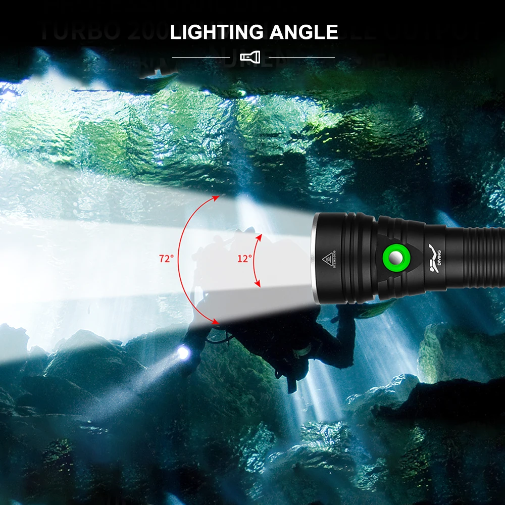 Imagem -03 - Lanterna para Mergulho Tocha Impermeável com Ipx8 Ipx8 Tocha com Ângulo de 72 ° Luz Subaquática Asafee-xhp70