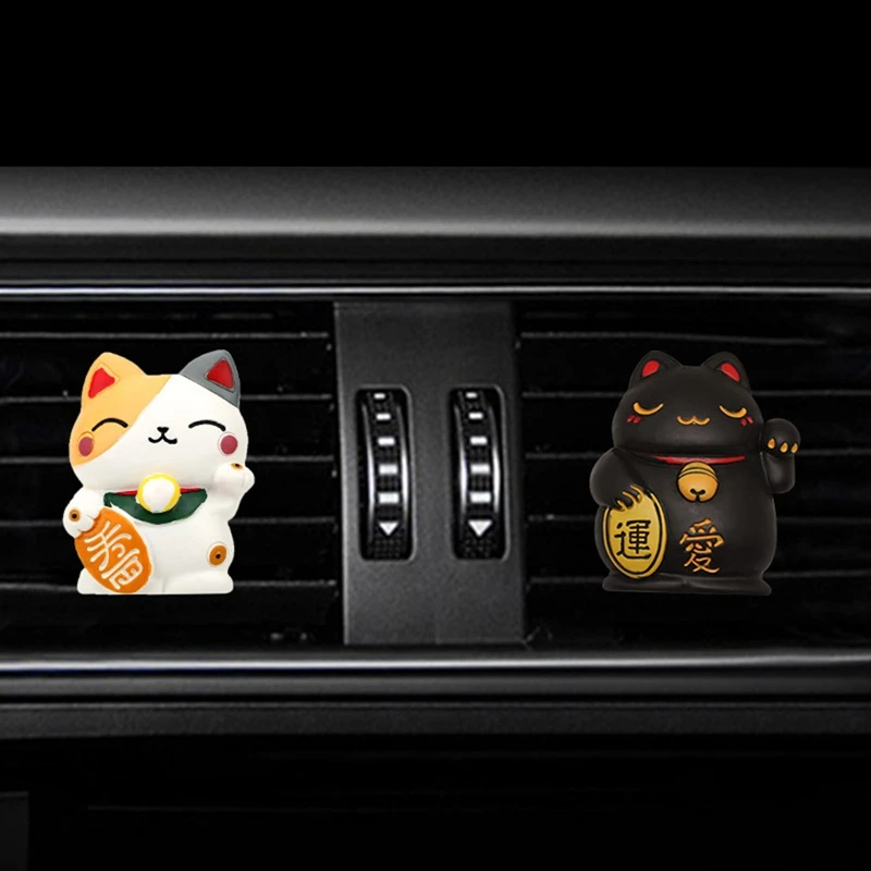 

Lucky Cat Car Air Freshener Fragrance Diffuser Resin Art Car Air Conditioner Outlet Vent Perfume Clip Auto Interior Accessories