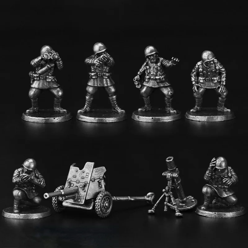 

CCCP Military Fans White Brass Vintage Figures Model Collection WWII Soviet Army Soldier Legion Miniatures Table Game Chess Toys