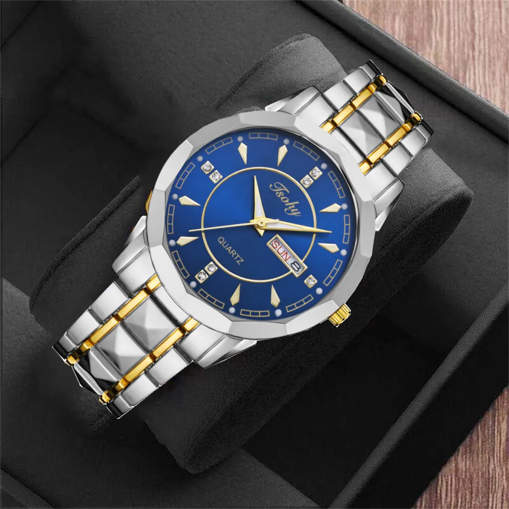 잘 생긴 다각형 남성용 시계, 분위기 등급, 내구성 패션, 비즈니스 학생, 새로운 개성 트렌드