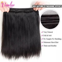 Vanlov cheveux raides brésilien droit cheveux humains armure paquets naturel noir 1/3/4 pcs/lot 100% cheveux humains paquets Remy cheveux 4