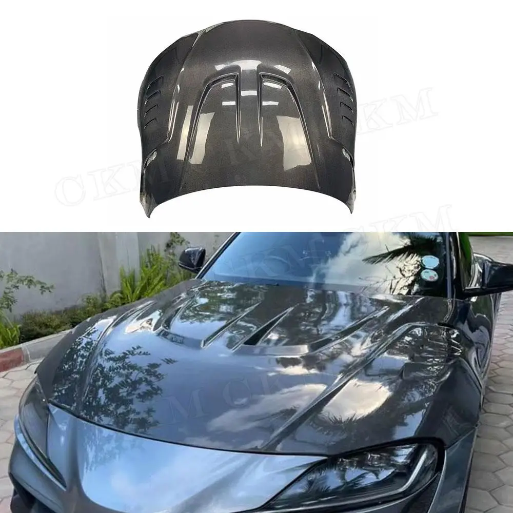 Carbon Fiber Front Bumper Engine Hood Protector Accessories For Toyota Supra A90 L Style