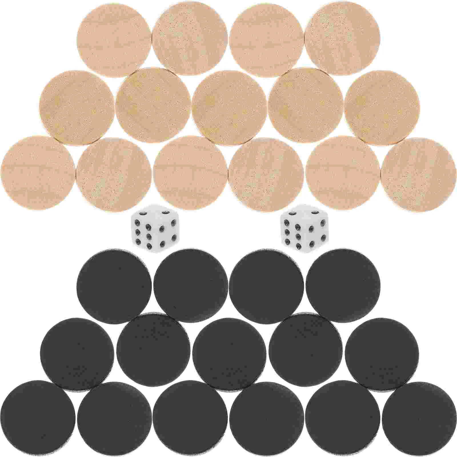 

30 Pcs Backgammon Board Wooden Checkers Chessboard Accessories For Game Replacement