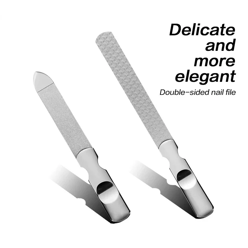 両面爪やすり ステンレス鋼 マニキュア ペディキュア グルーミング プロ用指と足のケアツール