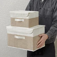 Fold Non-Woven Fabric Storage Box Gray Home Supplies Clothing Underwear Sock And Kid Toy Storage Organizer Cosmetics