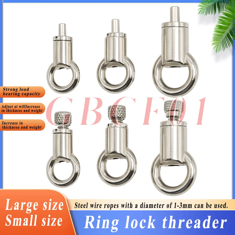 Ring wire lock Adjustable Ring Wire Lock Lighting Fixture Parts Steel Hanger Cable Clamp Buckle Cord Adjuster Round Sling