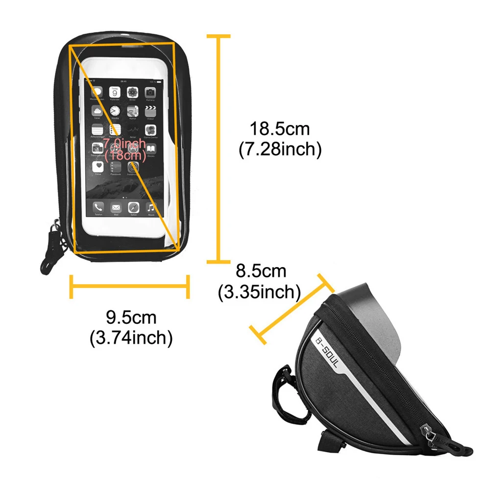 Waterproof Bike Bag Front Head Tube Handlebar Mount Bag Case Holder Touch Screen Cycling Bags Mobile Phone Bicycle Accessories