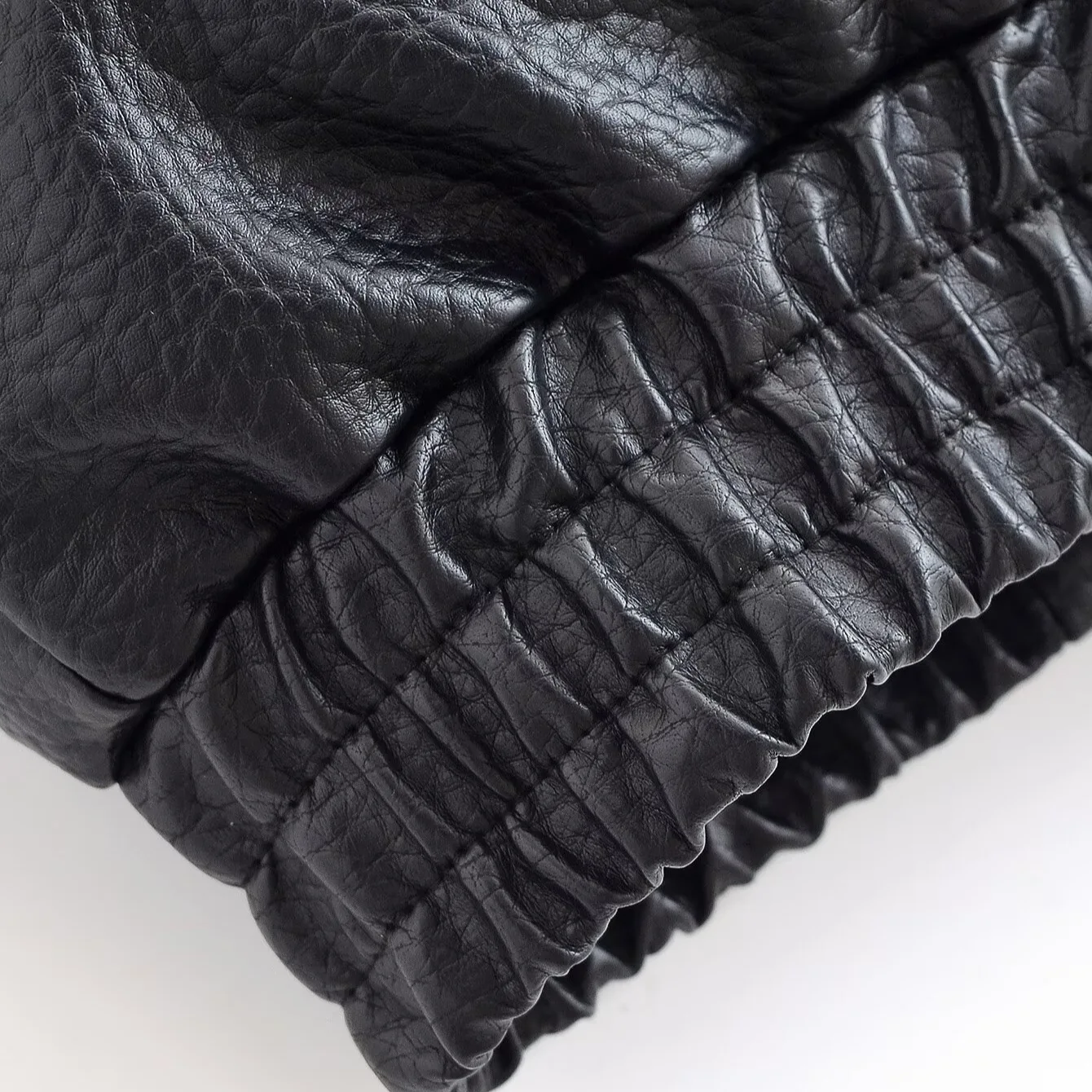 سترة نسائية بياقة واقفة وأكمام طويلة وزر مزدوج بلون سادة من الجلد الصناعي معطف نسائي عالي الشارع للخريف #5