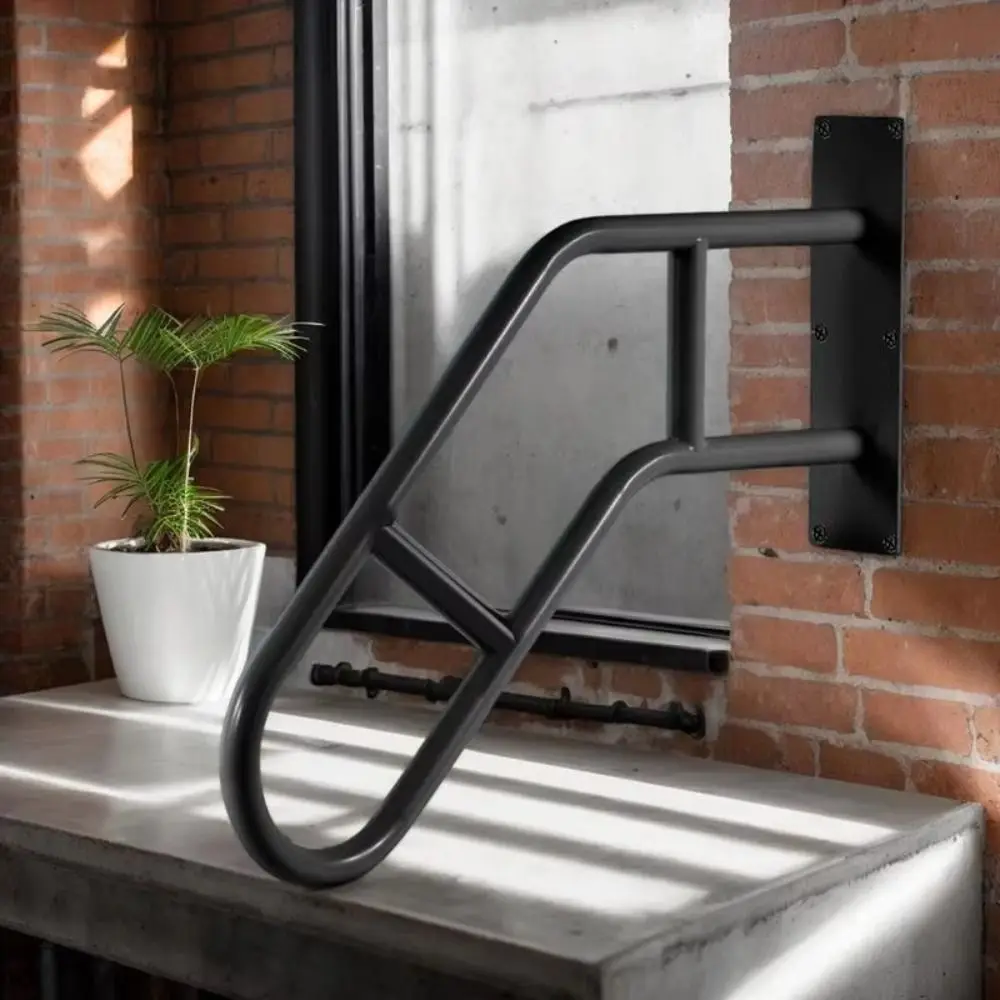 

Iron Handrail Safety Durable Stair Support U-Shaped Design Weatherproof Finish Wall-Mounted Railing Staircase Safety