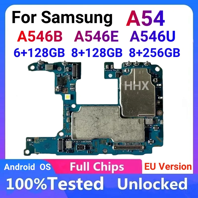 For Samsung Galaxy A54 A546B A546E A546U Unlocked Motherboard Android System Logic Board Full Chip Mainboard Tested Good Working