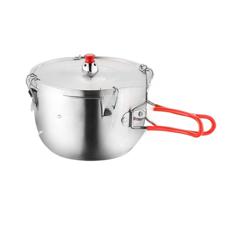 Outdoor portable pressure cooker self-driving camping picnic plateau mini explosion-proof folding micro-pressure cooking set