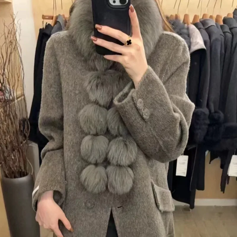 Fox Fur Scarf For Women Double-sided Fur Plush Scarf Real Fur Collar For Coat Jacket Thickened And Warm Fur Scarf Shawl Winter