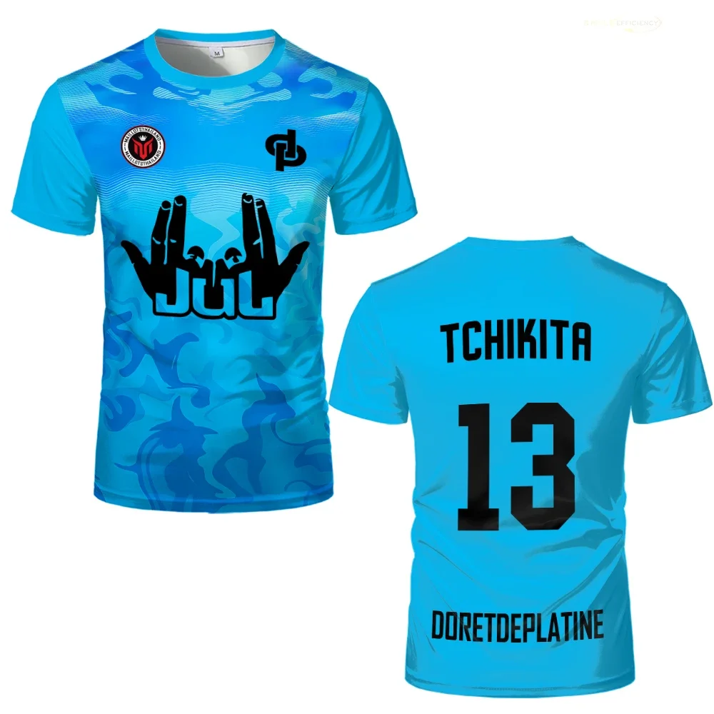 

New Summer Maillot JUL Knitted Shirt Tchikita Youth 3D Printed No.13 jersey Men's and Women's Fashion Loose Breathable T-shirt
