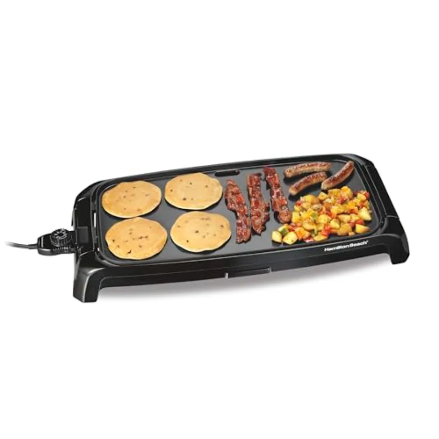 

200 Sq. In. Electric Griddle With Adjustable Temperature for 200 to 400 degrees PTFE PFOA Free Durathon Ceramic Reversible Nons