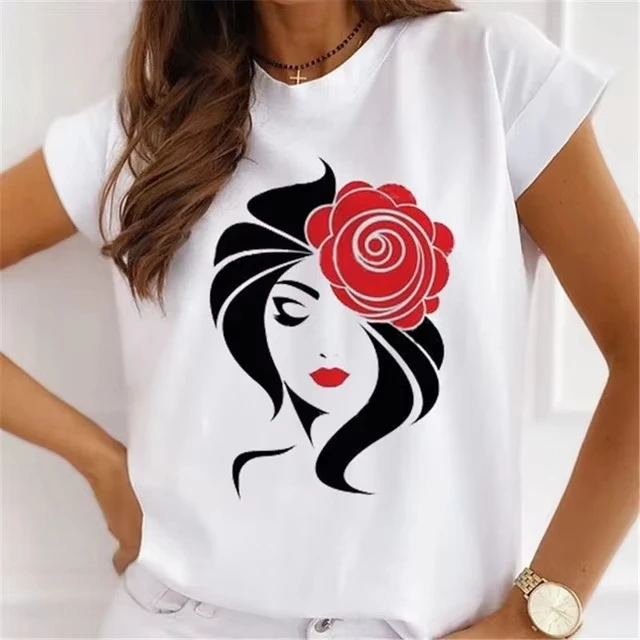 180g pure cotton T-shirts, comfortable and soft with unique pattern design that is fashionable and trendy Plus-size women's