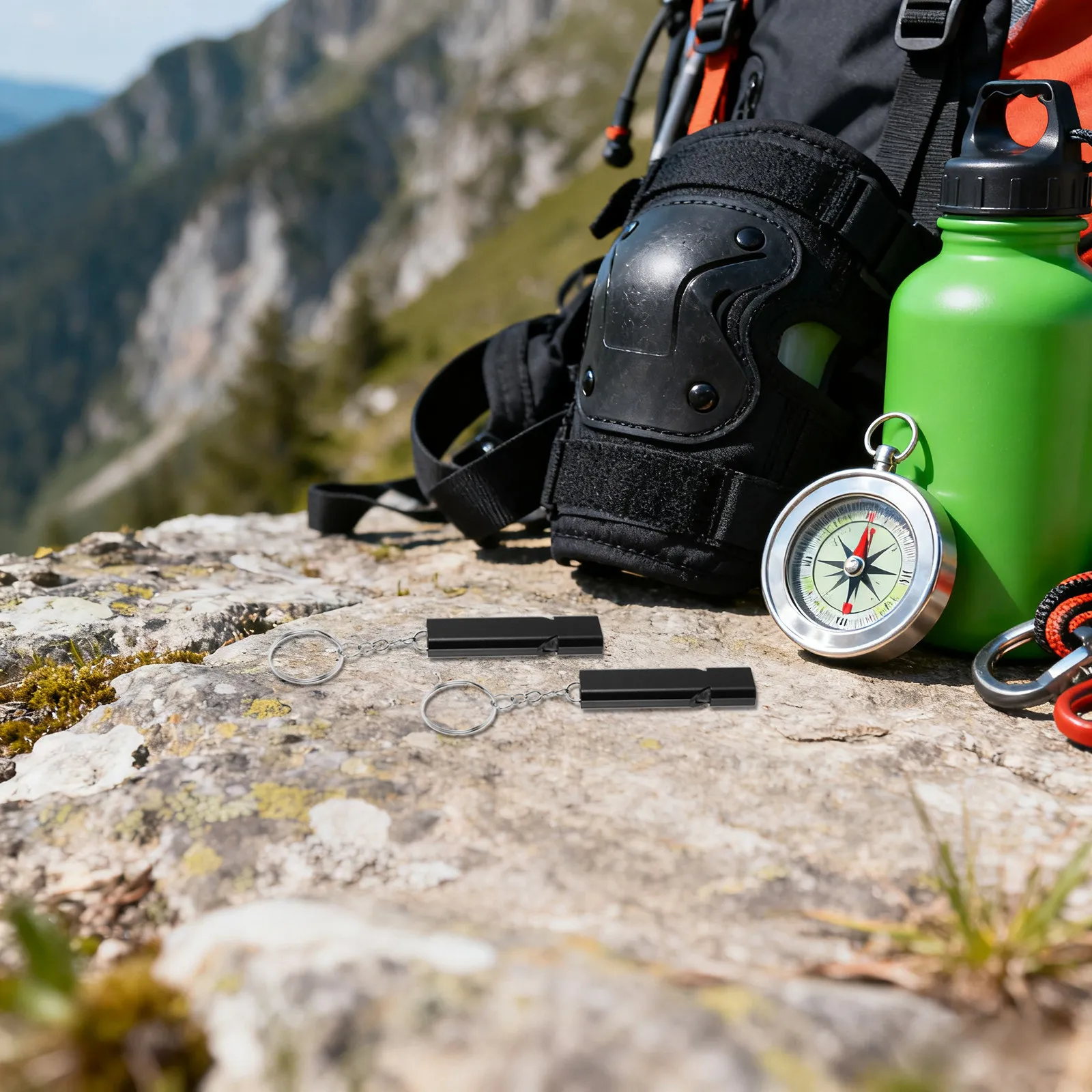 

15Pcs Aluminum Emergency Survival Whistle Double Tube High Decibel 110Db Outdoor Safety Whistle Keychain for Rescue Hiking