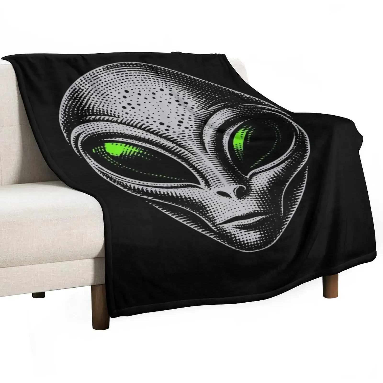 

Grey Alien Throw Blanket Flannel Fabric decorative Nap Decorative Sofa Blankets