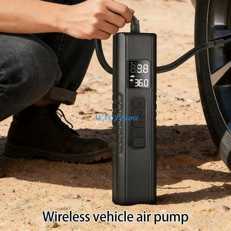 

37JE Transportable Mobile Air Fan with Digital Pressure Measure for Car Motorbike Rubber