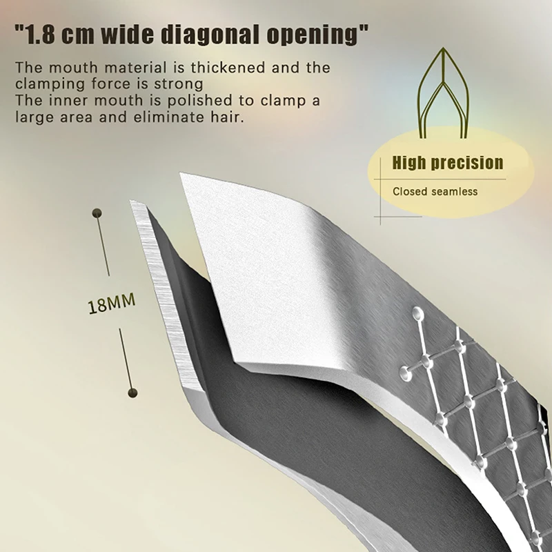 المهنية واسعة الفم الشعر نتف الملقط سماكة الفولاذ المقاوم للصدأ اللحية نتف أداة سحرية الملقط للنساء الرجال