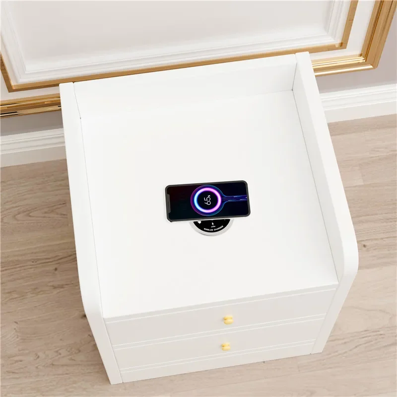 'Modern mobile phone wireless charging night stand bedside table charger inside with wireless charging