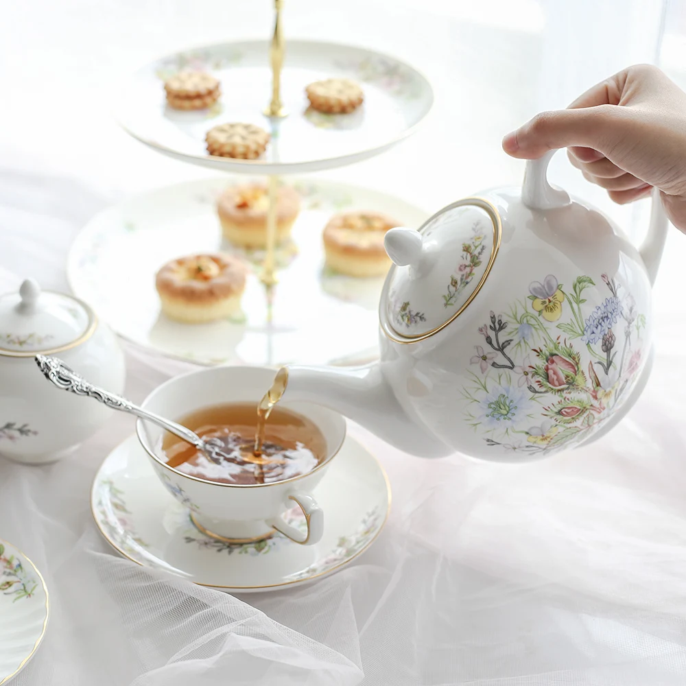 Bone China Complete Set of Tea Set Bbirthday Gift Household Kettle European-style Creative Phnom Penh Afternoon Tea