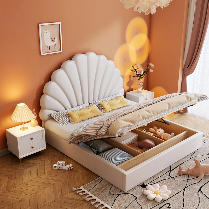 

Storage Normal Kids Beds Expandable Normal White Design Princess Kids Bed Modern Single Custom Lit Pour Enfants Furniture Home