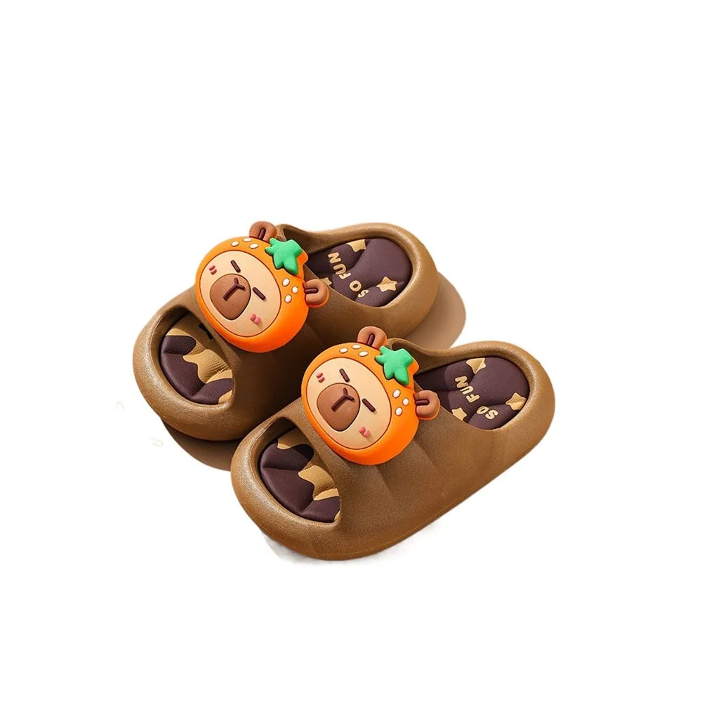 

Cute PVC Capybara Kids Slippers Platform Anti-slip Cartoon Animal Slippers Soft Comfortable Children House Shoes Bedroom