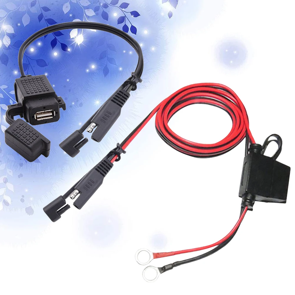 

Sae To Motorcycle Adapter 12-24V Black For Smartphone Tablet Gps Mp3 Car Sae To Usb Adapter Interior Accessory