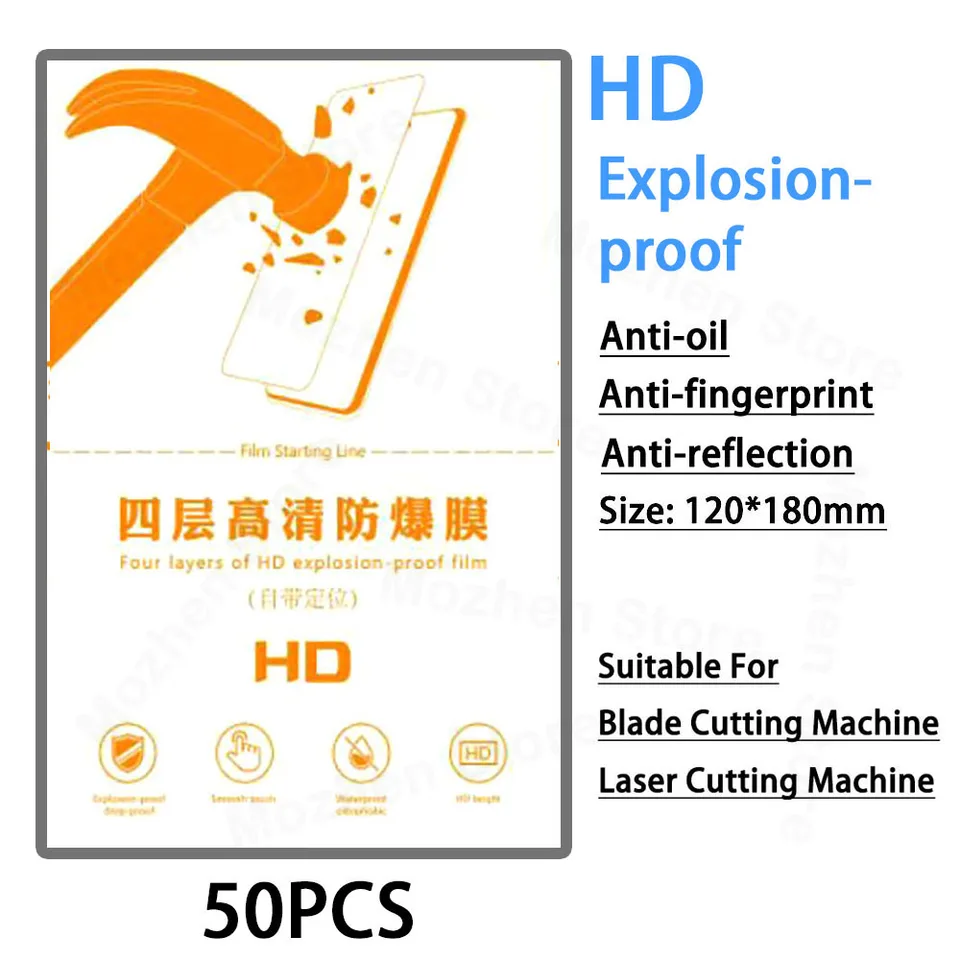 50 piezas de película de privacidad TPU HD mate anti-espionaje para protector de pantalla LCD, universal para todos los teléfonos móviles, máquina de corte y protección 6