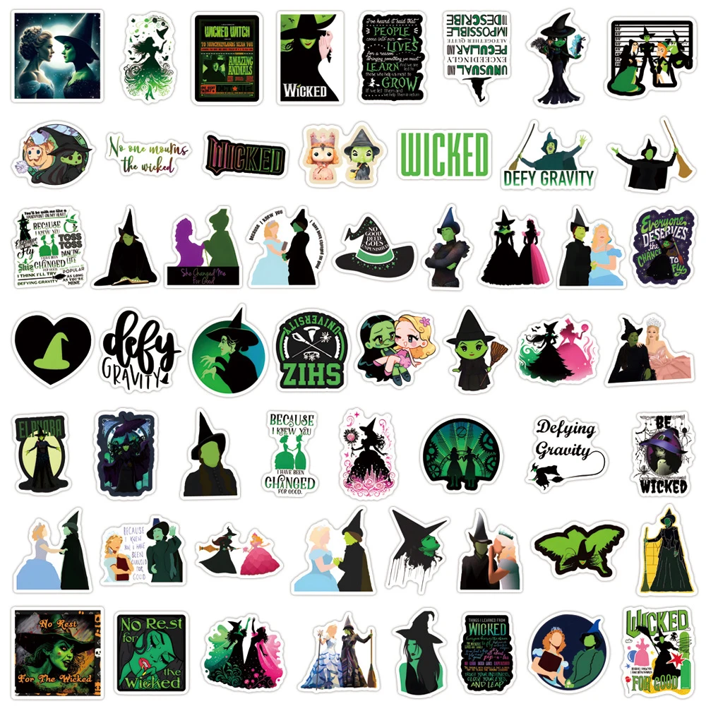 10/30/55pcs Wicked: Part One Cartoon Stickers Waterproof DIY Phone Case Water Bottle Diary Love Movie Graffiti Decals Decoration