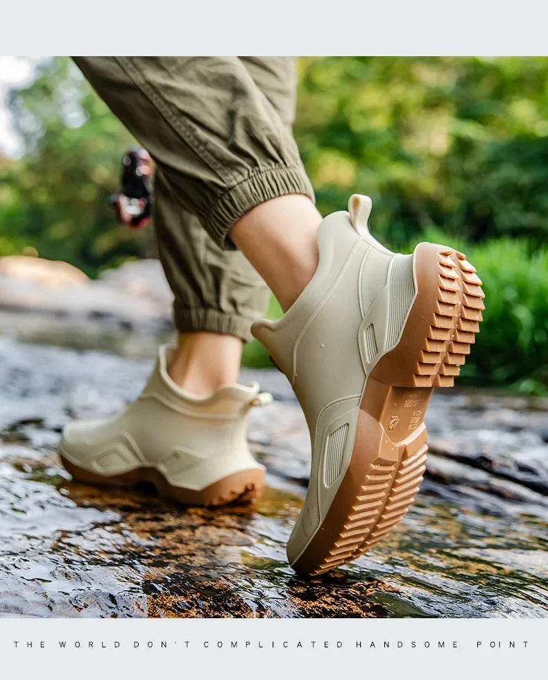 Unisex Kurze Regenstiefel Rutschfest Verstärktes PVC-Material Runde Zehenkappe Knöchelhoch Paarstiefel für Frühling und Sommer Wasserschuhe – Detail 29