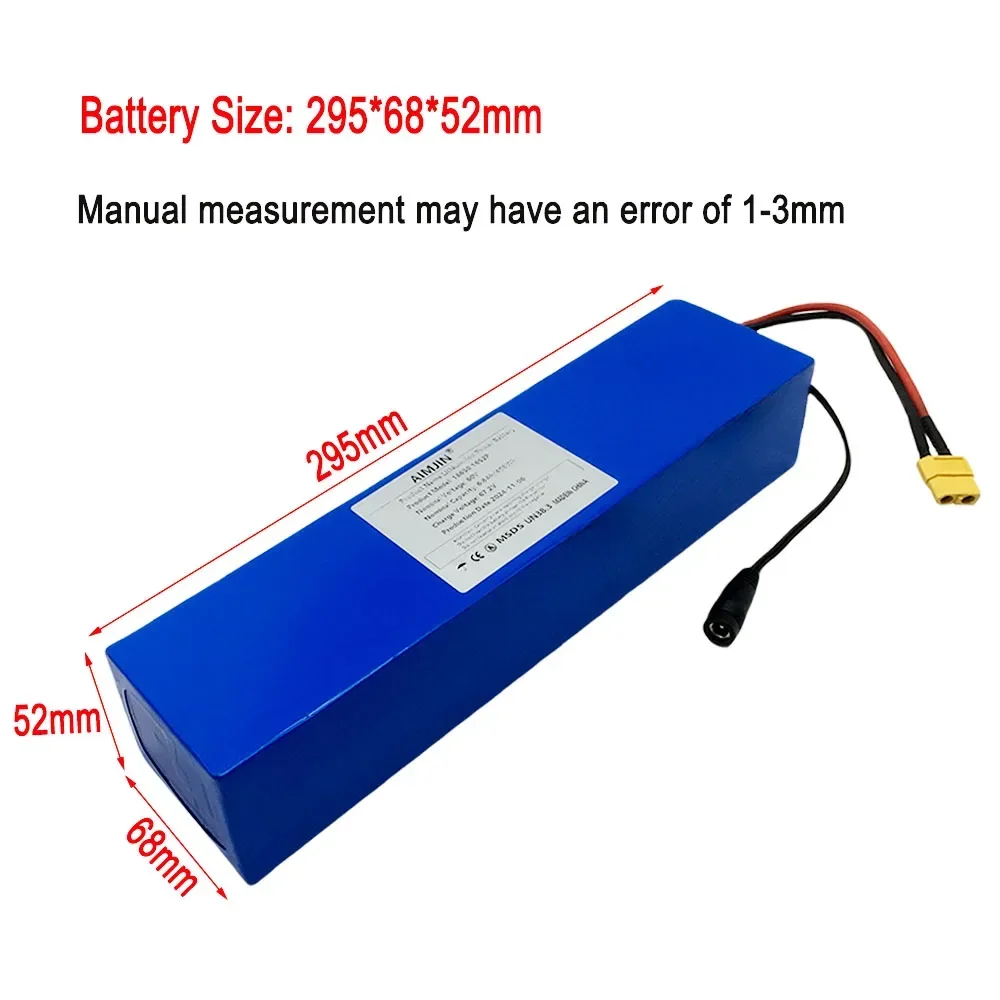 18650 60V 6800mAh 16s2p Battery Pack is suitable for replacement of high capacity mountain bike battery electric scooter