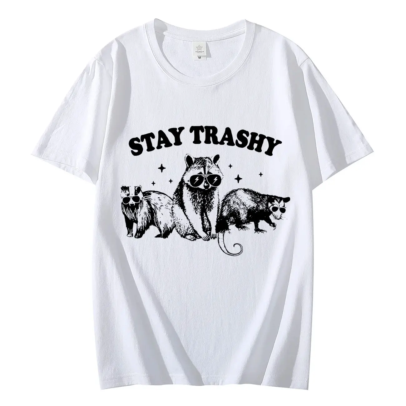 Funny Stay Trashy Raccoons Opossums Team Graphic T Shirts Men Women Fashion Trend Vintage T-shirt 100%cotton Oversized T-shirts