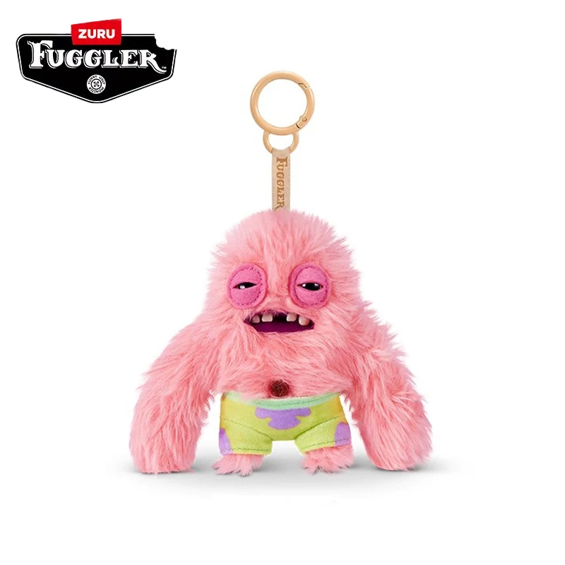 Fuggler Plush Pendant SpongeBob SquarePants Patrick Star Doll Ugly Cute Teeth Monster Backpack Keychain Keyring Children Toys