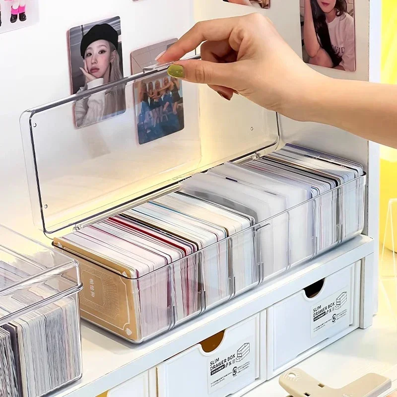 Clear card storage box idol photocard display case data cable storage box card classification case desktop sundries organizerFactory Bulk Wholesale Affordable  Factory Bulk Wholesale Affordable Closet Organizer Bin